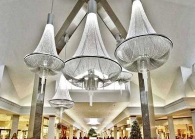Commercial electric light work and installation of chandelier light in commercial space